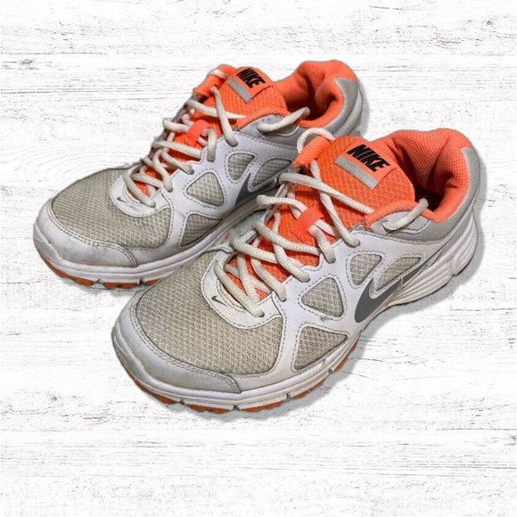 Nike Womens Revolution Sneakers Running Shoes Orange 488148-101 2011 Sz 7 - Picture 1 of 8